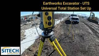 Trimble Earthworks Excavator UTS Universal Total Station Set Up