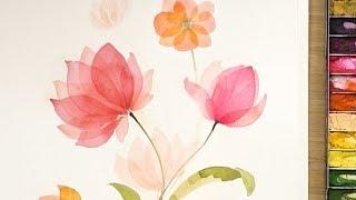 Layered Watercolor Flowers