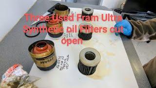 Three used Fram Ultra Synthetic oil filters from Three of my patrons at oil recovery drop off
