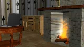 3ds max kominek \ fireplace