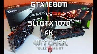 GTX 1080 Ti vs SLI GTX 1070 -The Witcher 3- 4K