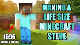 I made a life sized MINECRAFT STEVE out of 1696 blocks