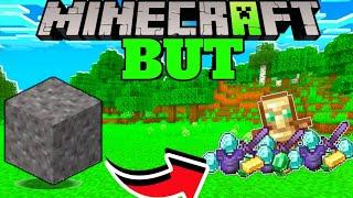 Minecraft But GRAVEL Drops OP Iteams 