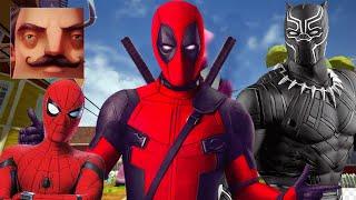 Hello Neighbor - New Secret Neighbor Black Panther Deadpool Spider-Man Crash Bandicoot Gameplay