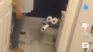 Your toilet is Smoking!  Prank on my sister #shorts