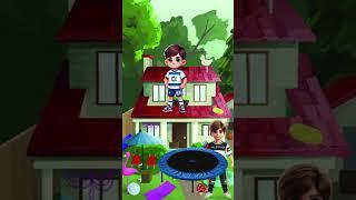Trampoline fail #cartoon #animation #family #shorts #fyp