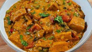 CREAMY MUSHROOM TOFU CURRY (VEGAN) WITH RED BELL PEPPER | Tofu Recipe Indian Style