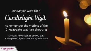 City of Chesapeake to hold candlelight vigil to remember Walmart shooting victims