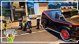 A-Team hilft der Polizei! Gefängnis Ausbruch! Playmobil Familie Kurbelwald Sitcom