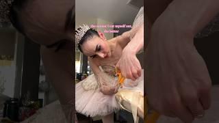 CUTTING OUT OF POINTE SHOES #ballerina#pointeshoes#sewing#balletdancer#reality#balletcore