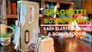 Let's Make A Spaghetti  Box Junk Journal !  ELASTIC BINDING - Cardboard Box Journal Video Series