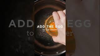 Pouched egg 1 min by chef* #eggpouch #viral #shorts