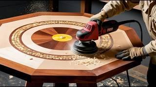 This Is Truly A Work Of Art - A Hexagonal Table Made From Epoxy Glue And Small Branches