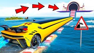 ПРОЕХАЛ ВОДНЫЕ КОЧКИ НА САМОЙ ДЛИННОЙ FERRARI В ГТА 5! ЭКСПЕРИМЕНТЫ В GTA 5