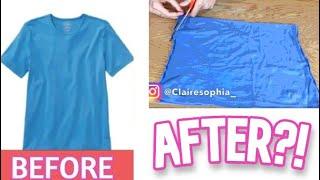 DIY How to make a Skirt from a T shirt-Upcycled t shirt EASY Tutorial -une jupe d'un t-shirt