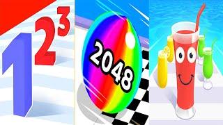 Number Master VS Ball Run 2048 VS Juice Run - All Levels Gameplay Android iOS Ep 2