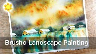 Brusho Landscape - with bleach discovery