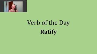 Verb of the Day - Ratify