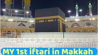 Alhamdulillah 1st RAMZAN iftar in MAKKAH Front Of Khana kabah