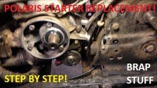 How to Replace Install Polaris 2 Stroke Starter - Starting Motor Replacement 250 300 350 400