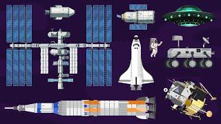 Learn Spacecrafts - Rocket, Shuttle, UFO