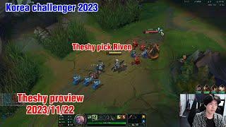 Theshy proview 2023/11/22 riven renekton aatrox rumble Korea challenger | WBG Theshy第一视角