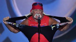 Hulk Hogan makes wild RNC appearance as he rips off clothes while praising Donald Trump