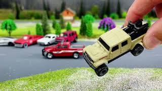 Vintage and Modern Diecast Cars Displayed in Miniature Diorama