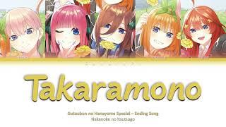 Gotoubun no Hanayome - TV Special Ending Full [Takaramono] Color Code Lyrics [kan/rom/ind]