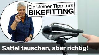 BIKEFITTING Tipp: neuen Sattel testen? Exakter Satteltausch, Neigung einstellen. Das hier beachten.