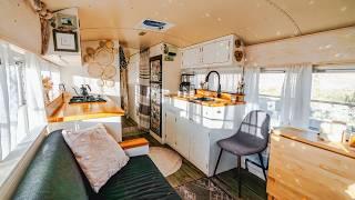 Unique & Functional School Bus Tiny Home Design Tour