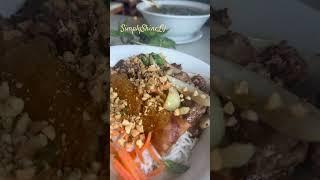 Vermicelli noodles with beef spring rolls and nuts #simplyshinelv