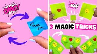 3 cool and fun origami MAGIC TRICKs [DIY paper trick]