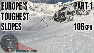 [4K] Europe's Toughest Slopes Part 1 - Chamois - Harakiri - Mont Fort - Ischgl Piste 14a, GoPro HERO