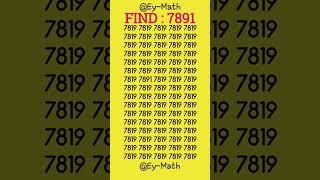 Dig out the hidden 7891 in less than 20 seconds #iq #iqtest #school #shorts #trending