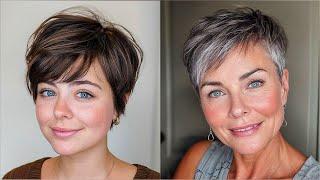 short hairstyles for women over 60 | Undercut Pixie Haircut 2024 | Boy Cut For Girls | Pixie Cut