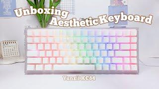 Unboxing KC84 Aesthetic Mechanical Keyboard  l Typing ASMR | Romellowy