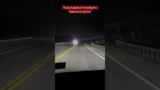 Tesla’s Adaptive Headlights in Action! #Tesla #Shorts #AdaptiveHeadlights #TeslaTech #NightDrive