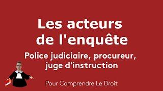 Les acteurs de l'enquête : police judiciaire, procureur, juge d'instruction - Comprendre le droit