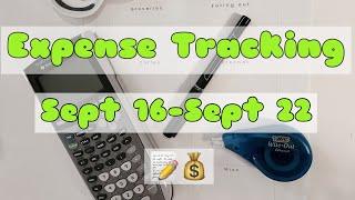 Expense Tracking!! Sept 16-22!