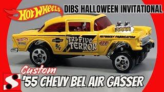 Custom ’55 Chevy Bel Air Gasser w/HHW 3D Parts DIBs Halloween Invitational #customhotwheels