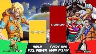 SANJI vs EVERY ARCS MAIN VILLAIN Power Levels | One Piece Power Scale