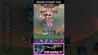 ROGER STOMP TRIPLEKILL.  Best build 2025 top 1. #mobilelegends #martistop1global #topglobal1