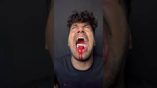 Blade cut the tongue prank||bikram phuyal#biku #fakebloodprank #shorts #fyp #bladecuttoung