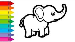 Cute Elephant Drawing Painting & Coloring For kids & Toddlers @MagicDrawings1.1