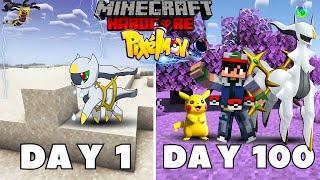 I Survived 100 DAYS as God Arecus POKEMON in HARDCORE Minecraft! अभी मजा आयेगा बिडू ||