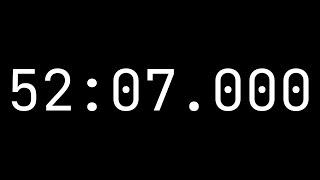 Countdown timer 52 minutes, 7 seconds [52:07.000] - White on black with milliseconds