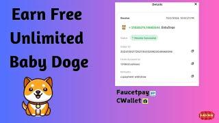 Earn Free Baby Doge Coin | Unlimited Faucet 2024 | Instant Payout | Multicoin Faucet #btc #money