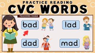 LEARN TO READ CVC WORDS | PRACTICE READING SIMPLE WORDS | SHORT A WORDS | TEACHING MAMA