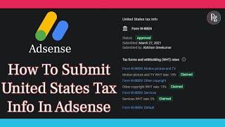 Tax Information In Adsense - How to Submit ? | In English